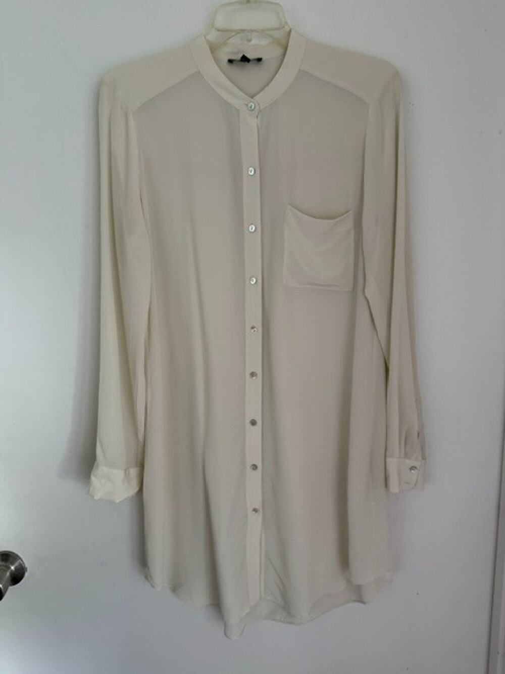 Eileen Fisher Women's 100% Silk Button up Long Sleeve Dress - Size XS